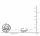 0.45 Carat (ctw) 14k White Gold Round Pink Sapphire And White Diamond Ladies 5 Stone Bridal Engagement Ring Matching Band Set 1/2 CT