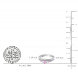 0.45 Carat (ctw) 14k White Gold Round Pink Sapphire And White Diamond Ladies 5 Stone Bridal Engagement Ring Matching Band Set 1/2 CT