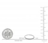 0.09 Carat (ctw) Round Black & White Alternate Diamond Dainty Stackable Wedding Band for Women in 14K White Gold