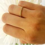 0.08 Carat (ctw) 10k Yellow Gold Round Blue Diamond Ladies Dainty Anniversary Wedding Band Stackable Ring