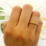 0.08 Carat (ctw) 10k Yellow Gold Round Blue Diamond Ladies Dainty Anniversary Wedding Band Stackable Ring