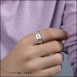 0.25 Carat (ctw) Sterling Silver Round Blue & White Diamond Men's Wedding Anniversary Band 1/4 CT
