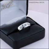 0.25 Carat (ctw) Sterling Silver Round Blue & White Diamond Men's Wedding Anniversary Band 1/4 CT