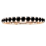 0.80 Carat (ctw) Round Black Diamond Ladies Anniversary Wedding Band 3/4 CT 10K Rose Gold