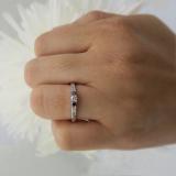 0.35 Carat (ctw) 14k White Gold Round Black & White Diamond Ladies 3 stone Engagement Bridal Ring 1/3 CT