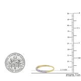0.10 Carat (ctw) Round White Diamond Ladies Anniversary Stackable Wedding Band 1/10 CT 18K Yellow Gold