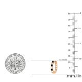 0.33 Carat (ctw) Round Black & White Diamond Ladies Huggies Hoop Earrings 1/3 CT 10K Rose Gold
