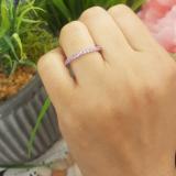 1.00 Carat (ctw) 14k White Gold Round Pink Sapphire Ladies Eternity Anniversary Stackable Ring Wedding Band 1 CT