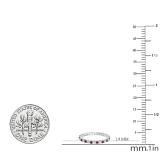 1.00 Carat (ctw) 10k White Gold Round Ruby & White Diamond Ladies Eternity Anniversary Stackable Ring Wedding Band 1 CT