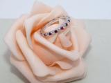 1.00 Carat (ctw) 10k White Gold Round Ruby & White Diamond Ladies Eternity Anniversary Stackable Ring Wedding Band 1 CT