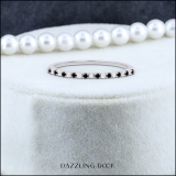 0.15 Carat (ctw) 18k White Gold Round Black & White Diamond Ladies Anniversary Wedding Band Stackable Ring