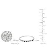 0.15 Carat (ctw) 18k White Gold Round Black & White Diamond Ladies Anniversary Wedding Band Stackable Ring