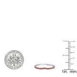 0.25 Carat (ctw) 14K White Gold Round Ruby Anniversary Wedding Ring Matching Band 1/4 CT
