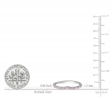 0.25 Carat (ctw) 14K White Gold Round Pink Sapphire & White Diamond Anniversary Wedding Ring Matching Band 1/4 CT
