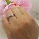 0.20 Carat (ctw) 10k White Gold Round Pink Sapphire And White Diamond Ladies 3 stone Engagement Promise Ring 1/5 CT