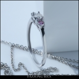 0.20 Carat (ctw) Sterling Silver Round Pink Sapphire And White Diamond Ladies 3 stone Engagement Promise Ring 1/5 CT