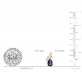 7X5mm Pear Amethyst & Round White Diamond Swirl Stud Earrings for Women in 18K Rose Gold