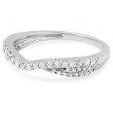 0.36 Carat (ctw) 10k White Gold Round Diamond Ladies Anniversary Wedding Band 1/3 CT