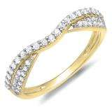0.36 Carat (ctw) 10k Yellow Gold Round Diamond Ladies Bridal Anniversary Wedding Stackable Band 1/3 CT