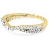 0.36 Carat (ctw) 10k Yellow Gold Round Diamond Ladies Bridal Anniversary Wedding Stackable Band 1/3 CT
