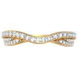 0.36 Carat (ctw) 10k Yellow Gold Round Diamond Ladies Bridal Anniversary Wedding Stackable Band 1/3 CT
