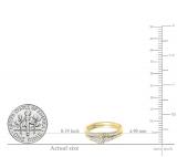 0.50 Carat (ctw) 10k Yellow Gold Round Diamond Ladies Swirl Engagement 3 Stone Bridal Ring 1/2 CT