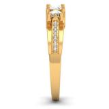 1.00 Carat (ctw) 10k Yellow Gold Round Diamond Ladies Vintage Bridal 3 Stone Engagement Ring 1 CT