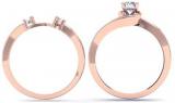 0.92 Carat (ctw) 14K Rose Gold Round Cut Diamond Ladies Swirl Bridal Engagement Ring With Matching Band Set 3/4 CT