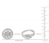 0.75 Carat (ctw) 14K White Gold Round Cut Diamond Ladies Swirl Bridal Engagement Ring With Matching Band Set 3/4 CT