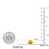 6mm Round Citrine Minimalistic Solitaire Classic Stud Earrings for Women in 18K White Gold