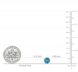 6mm Round Blue Topaz Minimalistic Solitaire Classic Stud Earrings for Women in 18K Yellow Gold
