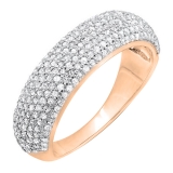0.90 Carat (ctw) 14k Rose Gold Round Diamond Anniversary Wedding Band Ring
