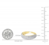 0.90 Carat (ctw) 14k Yellow Gold Round Diamond Anniversary Wedding Band Ring