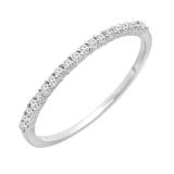 0.15 Carat (ctw) 10k White Gold Round Diamond Ladies Anniversary Wedding Band Stackable Ring