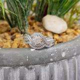 0.40 Carat (ctw) 10k White Gold Round Diamond Ladies Bridal Engagement Ring Matching Band Set