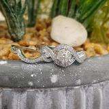 0.40 Carat (ctw) 10k White Gold Round Diamond Ladies Bridal Engagement Ring Matching Band Set