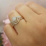 0.40 Carat (ctw) 10k Yellow Gold Round Diamond Ladies Bridal Engagement Ring Matching Band Set