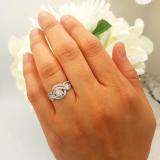 0.40 Carat (ctw) 18k White Gold Round Diamond Ladies Bridal Engagement Ring Matching Band Set