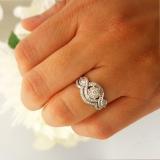 0.40 Carat (ctw) 18k White Gold Round Diamond Ladies Bridal Engagement Ring Matching Band Set