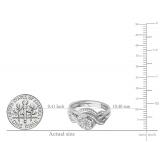 0.40 Carat (ctw) 18k White Gold Round Diamond Ladies Bridal Engagement Ring Matching Band Set