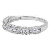 1.15 Carat (ctw) 10K White Gold Princess & Round Diamond Ladies Anniversary Wedding Matching Band Stackable Ring