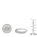 1.15 Carat (ctw) 10K White Gold Princess & Round Diamond Ladies Anniversary Wedding Matching Band Stackable Ring