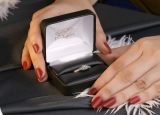 1.00 Carat (ctw) 10k White Gold Princess & Round 3 Stone Diamond Ladies Bridal Engagement Ring