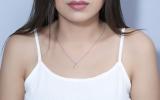 6mm Cushion Morganite & Round Diamond Ladies Infinity Pendant for Her with 18 inch Silver Chain in 18K Yellow Gold