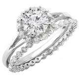 Band for 10k White Gold Round Diamond Ladies Bridal Engagement Band