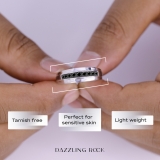 0.23 Ctw Round Black Natural Diamond Nine Stone Single Row Wedding Band for Men in 925 Sterling Silver