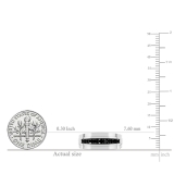 0.23 Ctw Round Black Natural Diamond Nine Stone Single Row Wedding Band for Men in 925 Sterling Silver