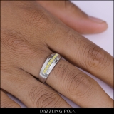 0.23 Ctw Round Yellow Natural Diamond Nine Stone Single Row Wedding Band for Men in 925 Sterling Silver