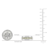 0.23 Ctw Round Yellow Natural Diamond Nine Stone Single Row Wedding Band for Men in 925 Sterling Silver