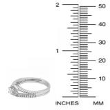 0.45 Carat (ctw) 10k White Gold Round Diamond Ladies Bridal Halo Style Engagement Ring With Wedding Band Set 1/2 CT